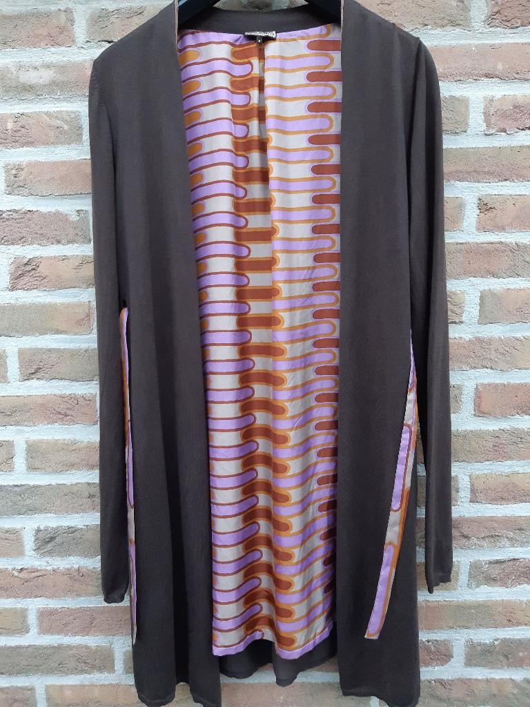 Bruine zijden/katoen vest/gilet 'Maliparmi' - maat 38, Enlèvement ou Envoi, Comme neuf, Taille 38/40 (M)