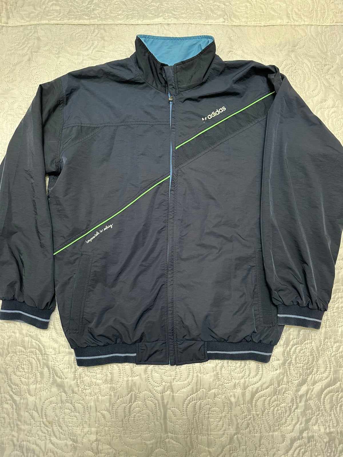 Adidas Vintage Reversible Y2K jas/trainingsjack, Verzenden, Zo goed als nieuw