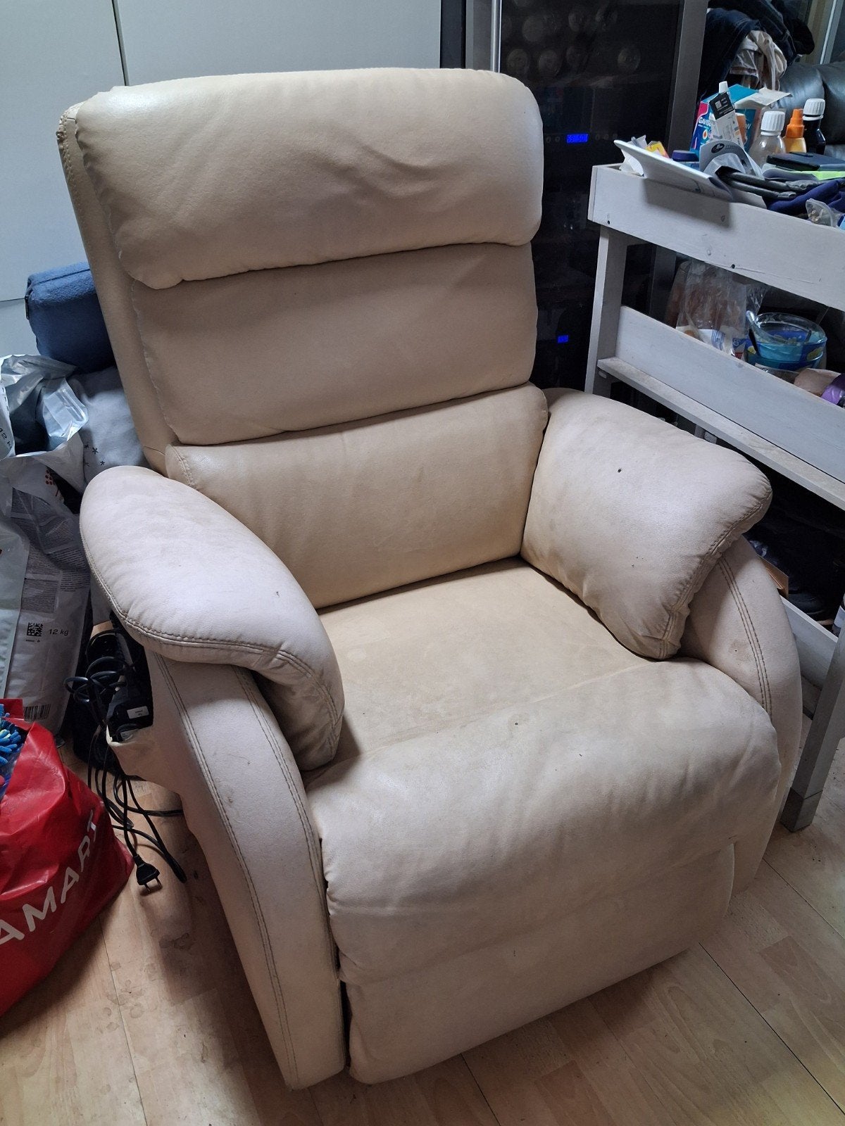 Electrische relax zetel  leder, Enlèvement, Utilisé, Cuir