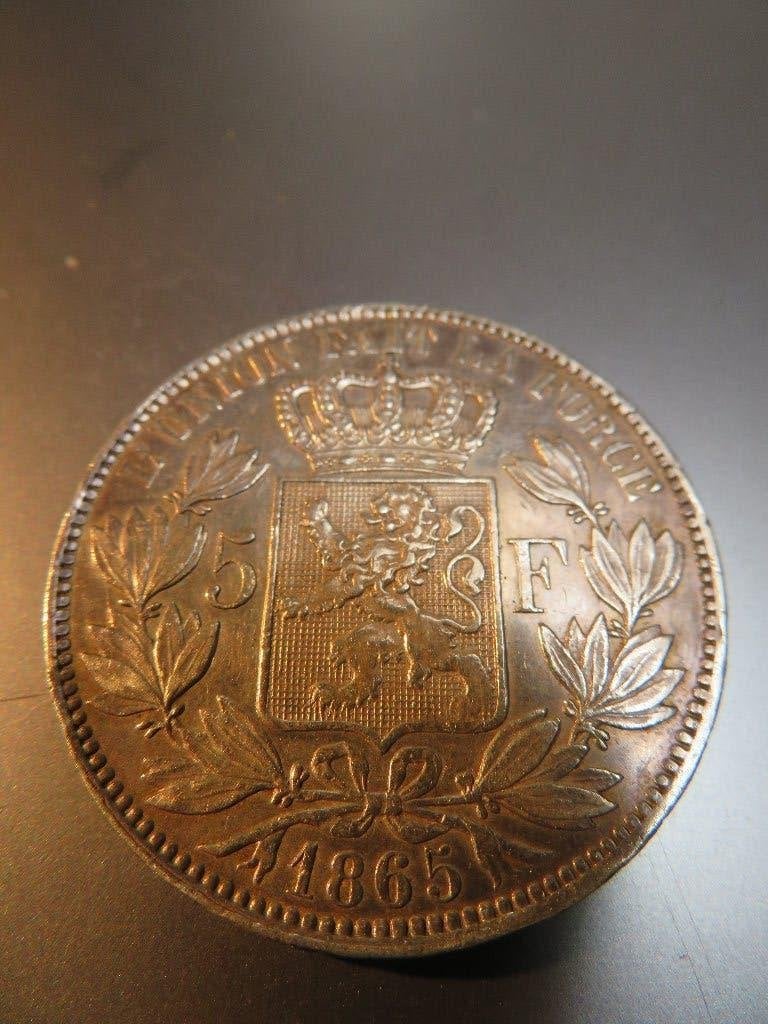 Leopold Premier 1865 pos A, Enlèvement ou Envoi, Monnaie en vrac, Argent, Argent