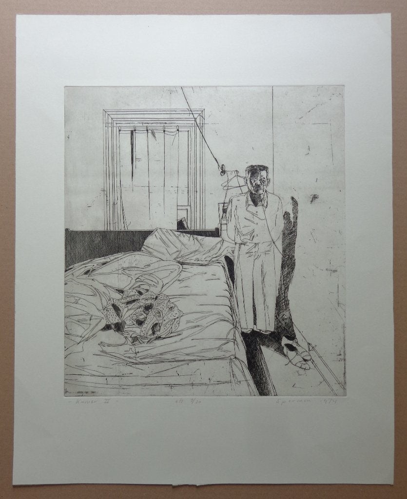 KEES SPERMON / KAMER II / ZW-W ETS / 56x45cm / SIG / 1974, Signé, Enlèvement ou Envoi, Eau-forte