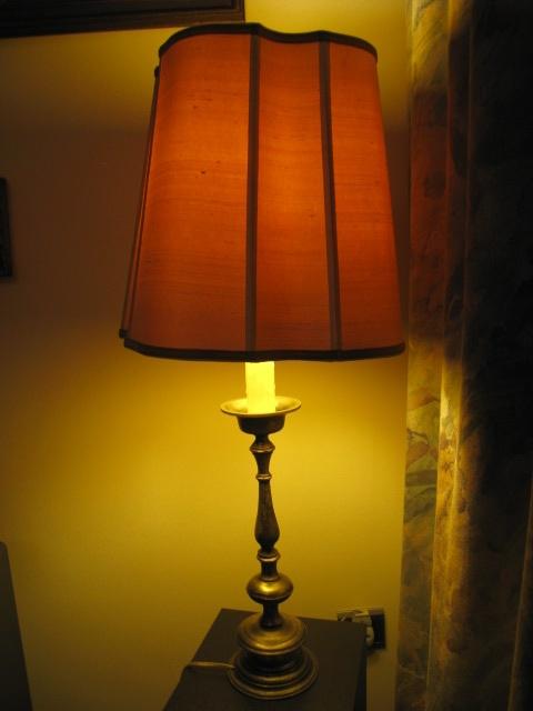 Lampadaire in tin, 1257 gram, mooie lampekap, perfekte staat, Antiek en Kunst, Ophalen