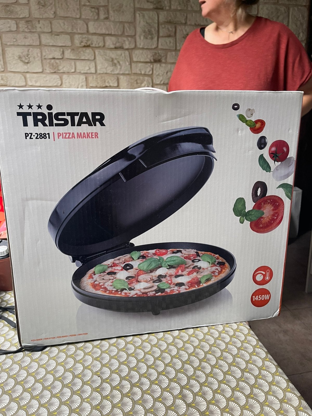 Tristar PZ-2881 Pizza Maker 1450W -30cm, thermostat réglable, Enlèvement, Neuf