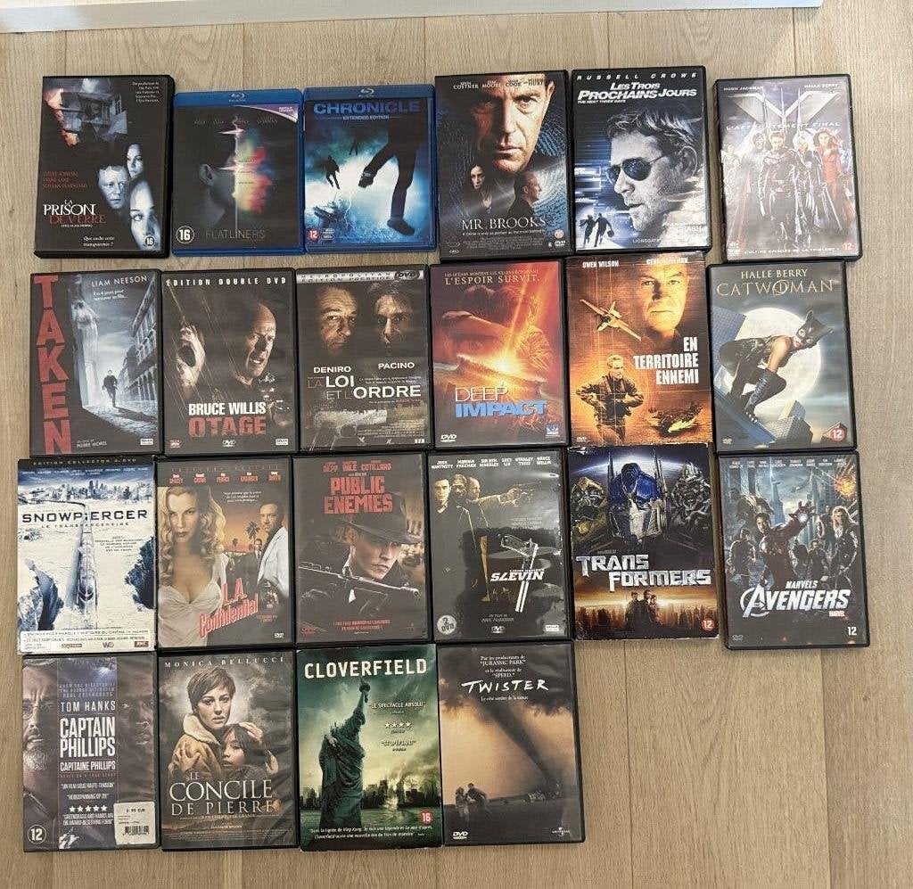 22 dvd's actie, gangster, spanning, superhelden, Ophalen, Gebruikt, Overige genres