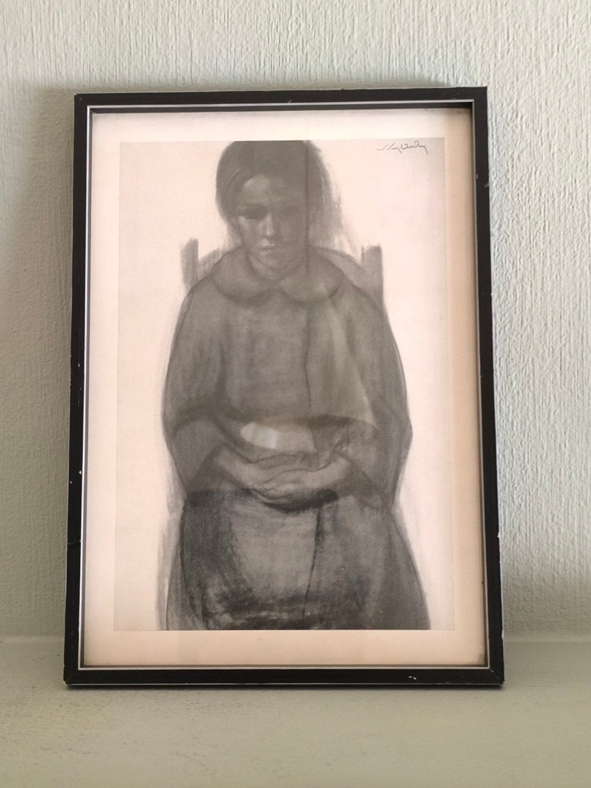 Gehandtekende houtskooltekening, Willem Van Aerden, Antiek en Kunst, Kunst | Tekeningen en Fotografie, Ophalen of Verzenden, Houtskooltekening