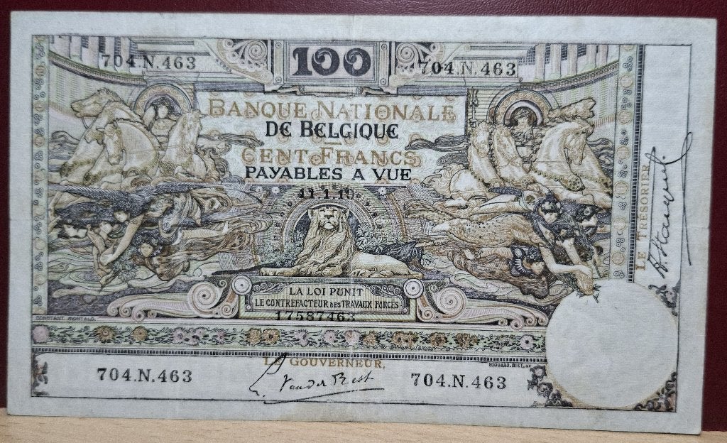 100 Frank Type “1898” Montald - zonder arabesk, Postzegels en Munten, Ophalen of Verzenden, Los biljet