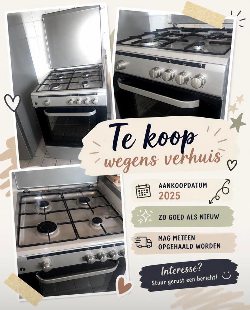 Gas fornuis, Elektronische apparatuur, Ophalen of Verzenden, Zo goed als nieuw, Gas