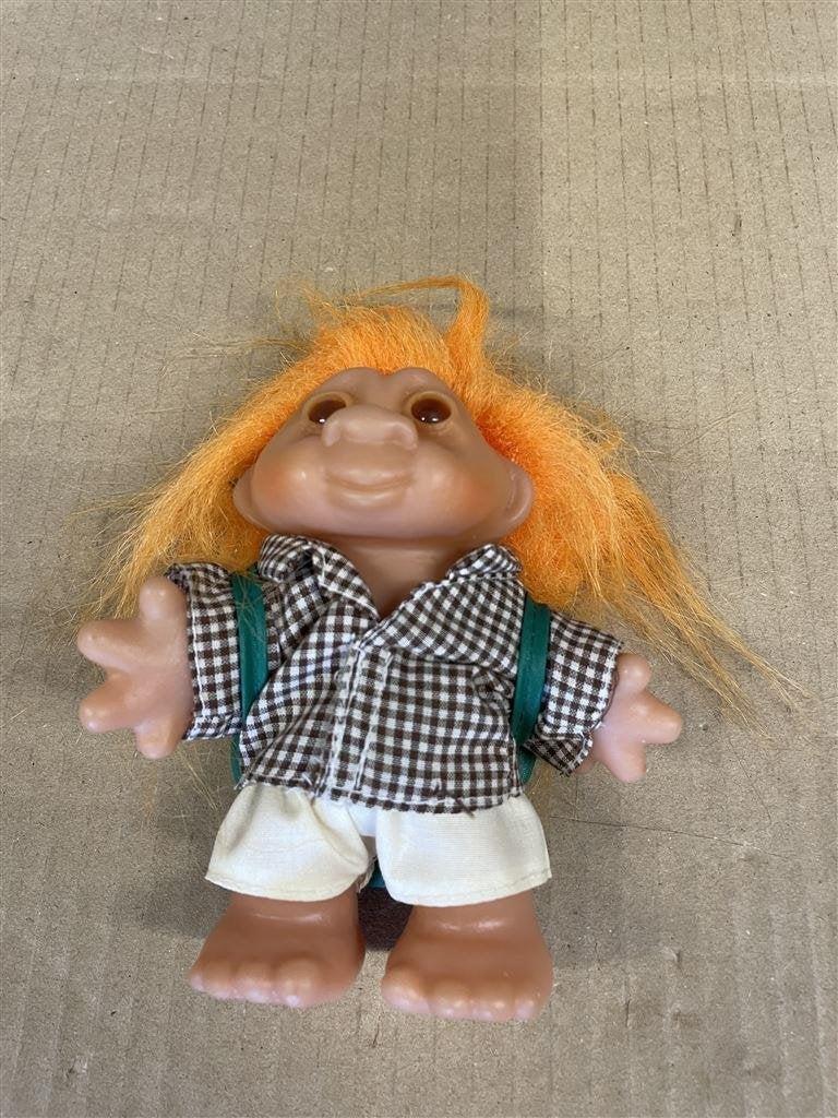 figuur trolls - Troll Doll 1986 Shirt Shorts Backpack Orange, Enlèvement ou Envoi, Comme neuf