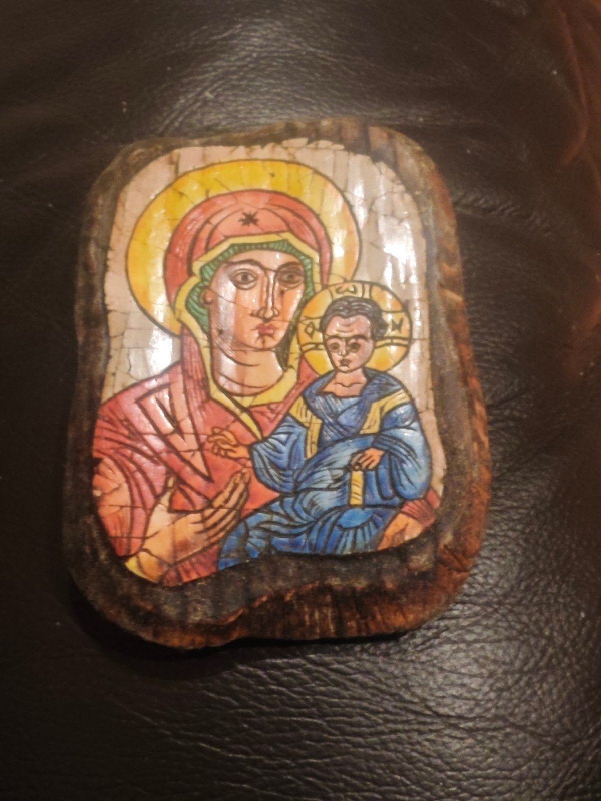 Icône religieuse vintage sur bois (Bulgarie, +30 ans), Enlèvement
