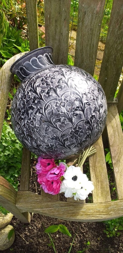 Metalen vaas, Maison & Meubles, Accessoires pour la Maison | Vases, Neuf, Avec motif/texture, Enlèvement, Métal