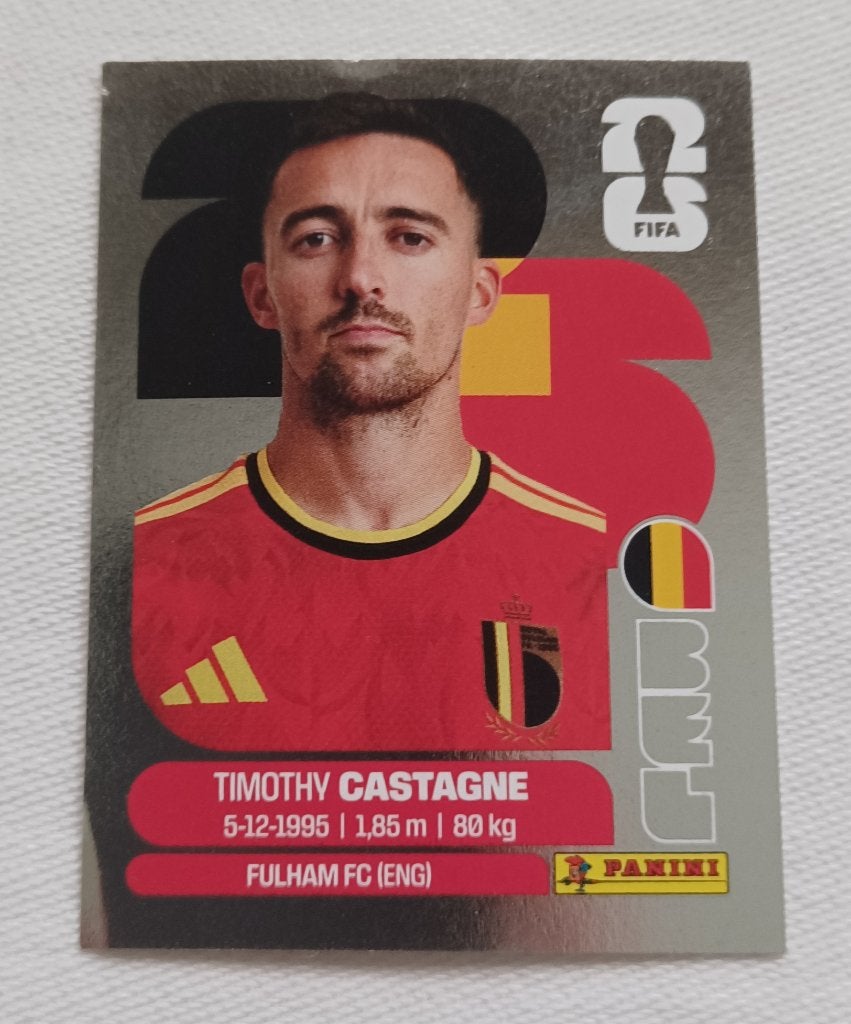 Sticker Timothy Castagne (blinkend) - WK 2026, Ophalen of Verzenden, Zo goed als nieuw, Sticker