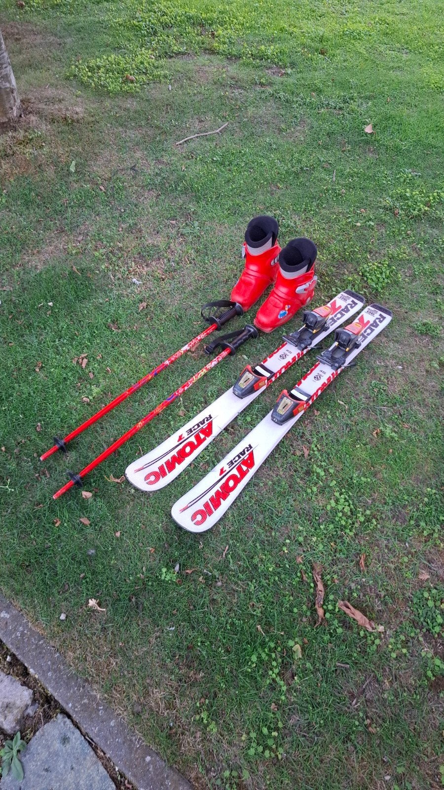 kinder ski, skischoen en stokken, Ophalen, Stokken, Carve, Minder dan 100 cm