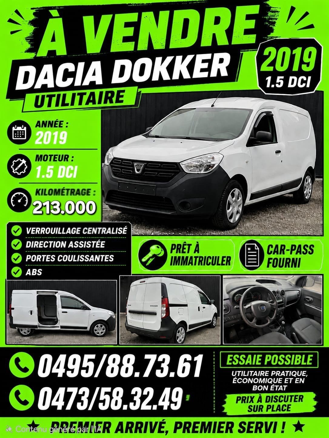 Dacia Rooker prest a immortalisé car pass, Autos, Entreprise, Achat