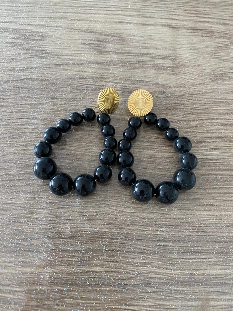 Boucles d’oreilles noires, Bijoux, Sacs & Beauté, Boucles d'oreilles, Neuf, Enlèvement ou Envoi, Autres matériaux, Pendantes