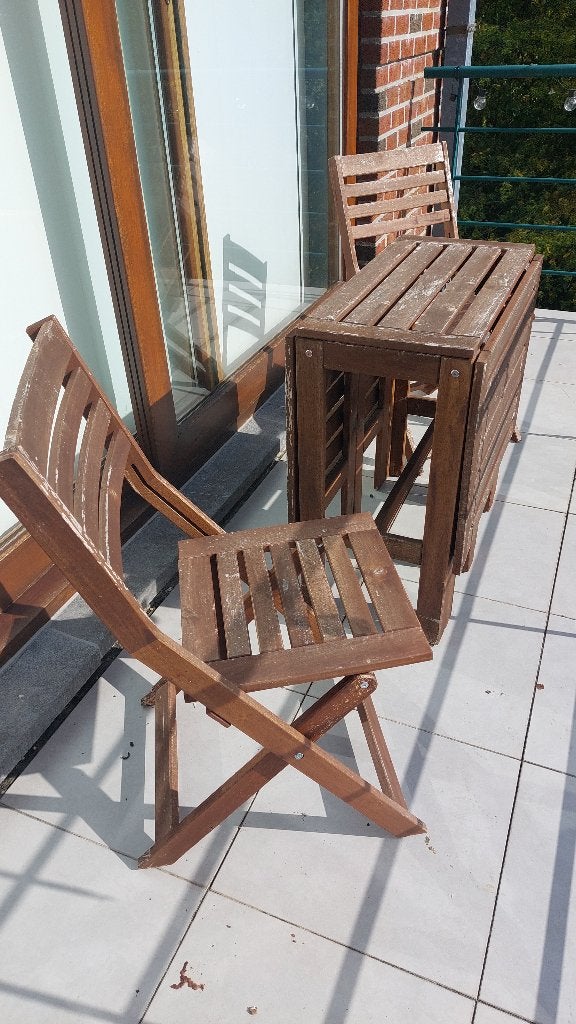 Table de jardin + 2 chaises, Tuin en Terras, Ophalen, Gebruikt