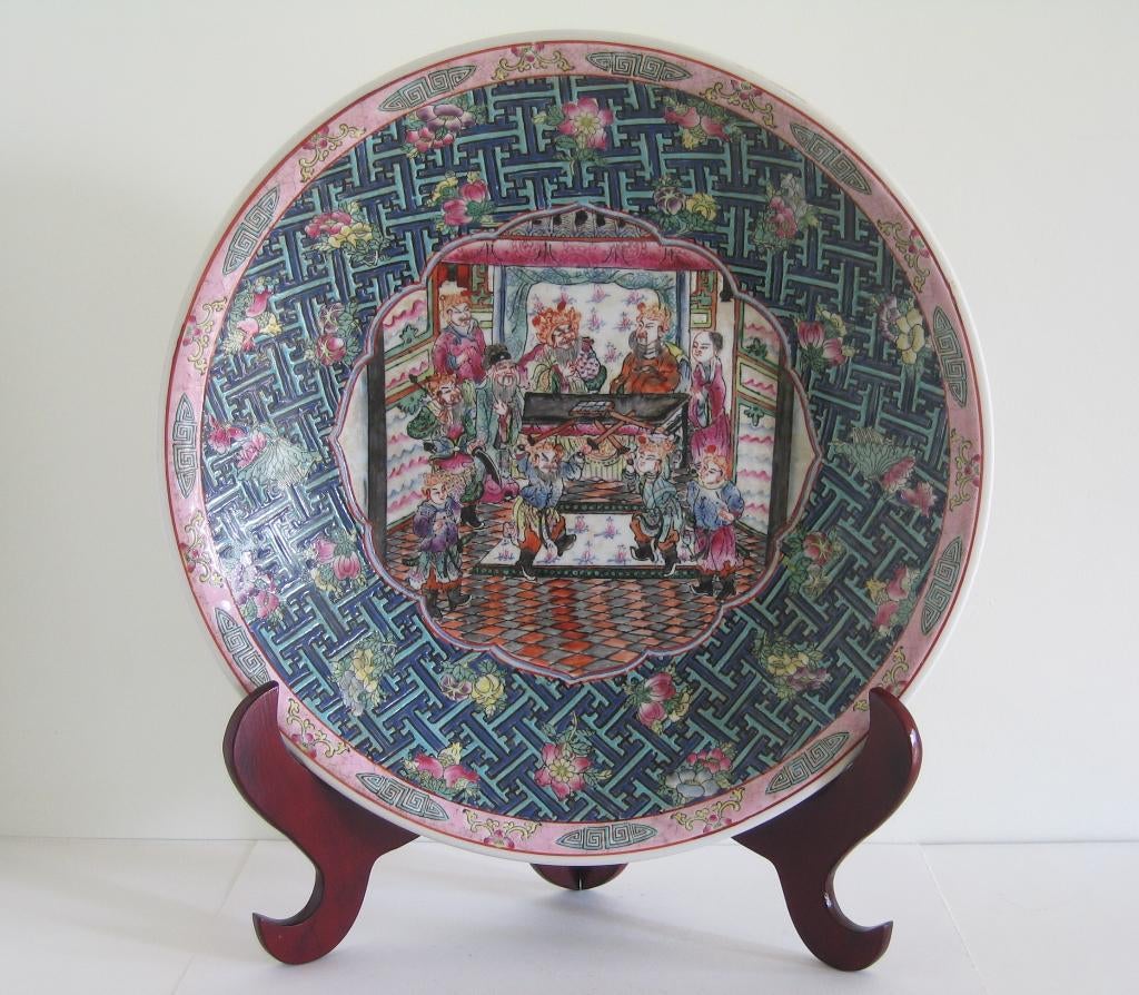 Assiette ancienne en porcelaine chinoise - 2063, Bleu, Enlèvement, Peint