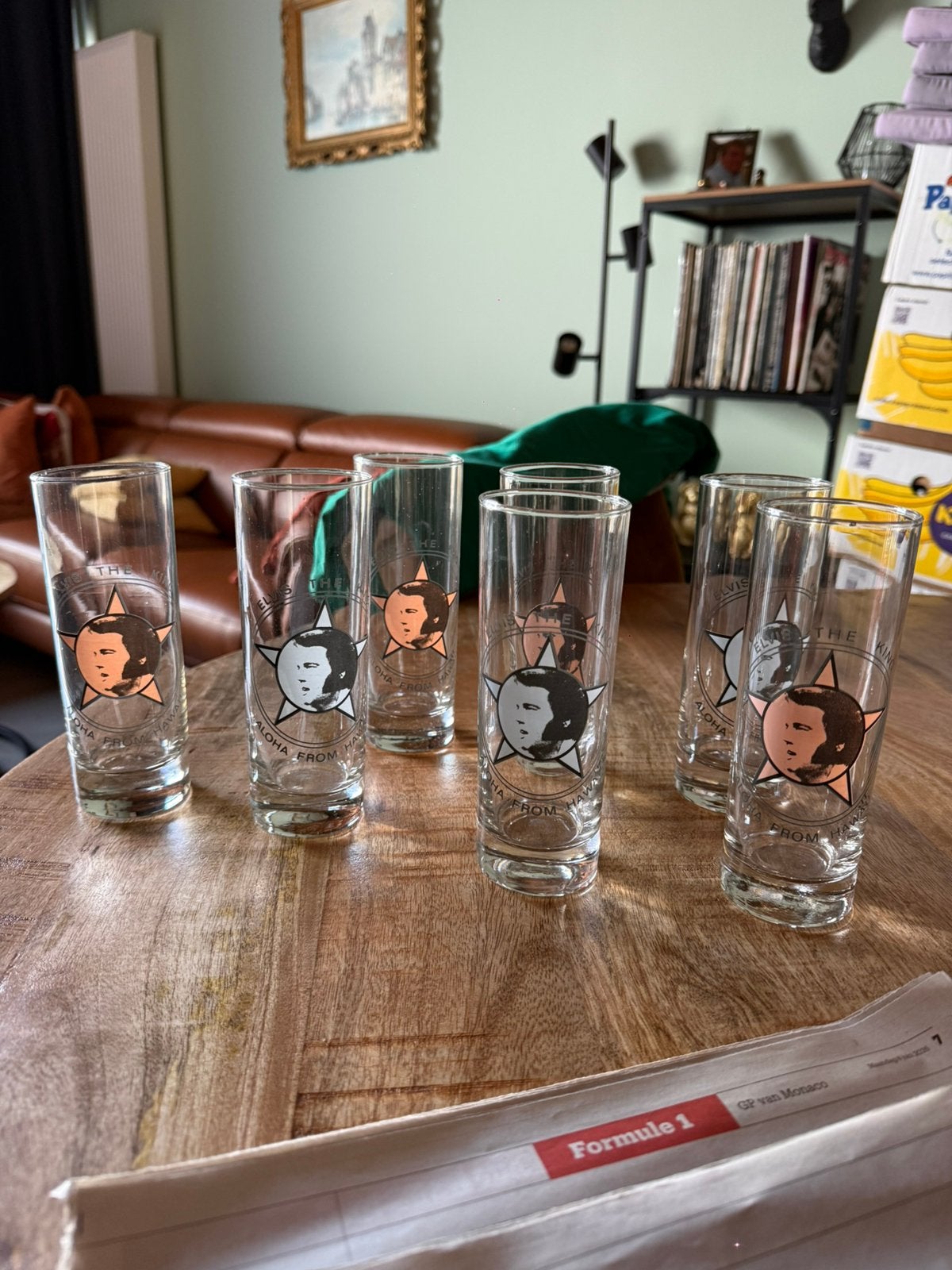 7 Elvis Presley Aloha From Hawaii longdrinkglazen, Verzamelen, Ophalen, Zo goed als nieuw