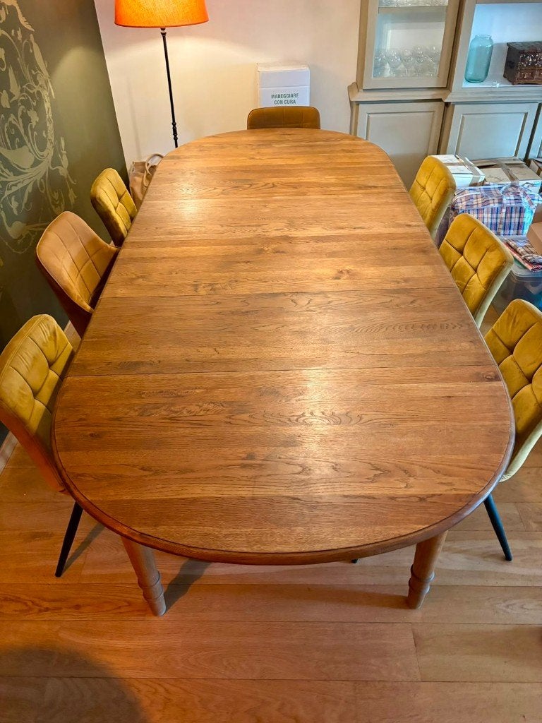 Table en chêne massif extensible, Enlèvement, Utilisé, Chêne, 100 à 150 cm