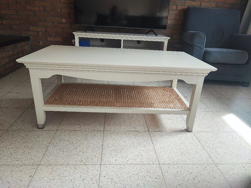 Table basse Maison du monde blanc cassé, Maison & Meubles, Enlèvement, Utilisé, Rectangulaire