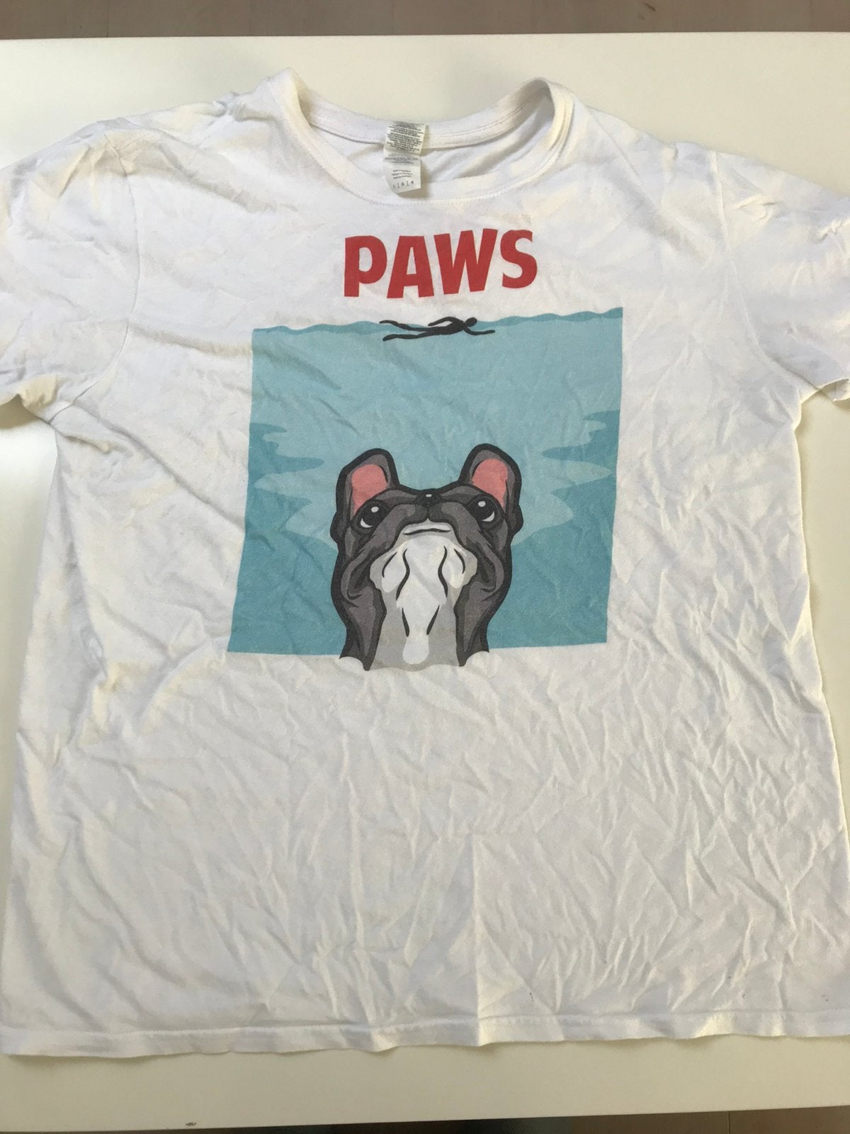 T-shirt Paws, Ophalen of Verzenden, Zo goed als nieuw, Maat 52/54 (L), Wit