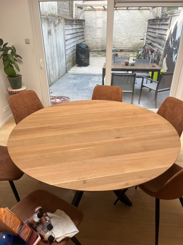 Ronde tafel Benedetta Ø150cm - eik massief - naturel, Ophalen, Modern, industrieel, Nieuw, Vijf personen of meer