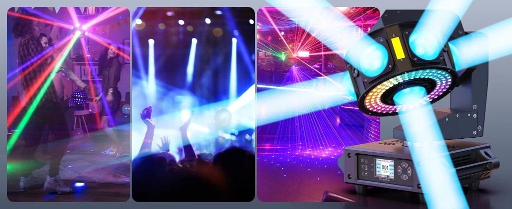 Nieuwe First Class 7 x 80W RGBW + RGB LASER Ufo Movinghead, Muziek en Instrumenten, Ophalen of Verzenden, Nieuw, Licht, Geluidgestuurd