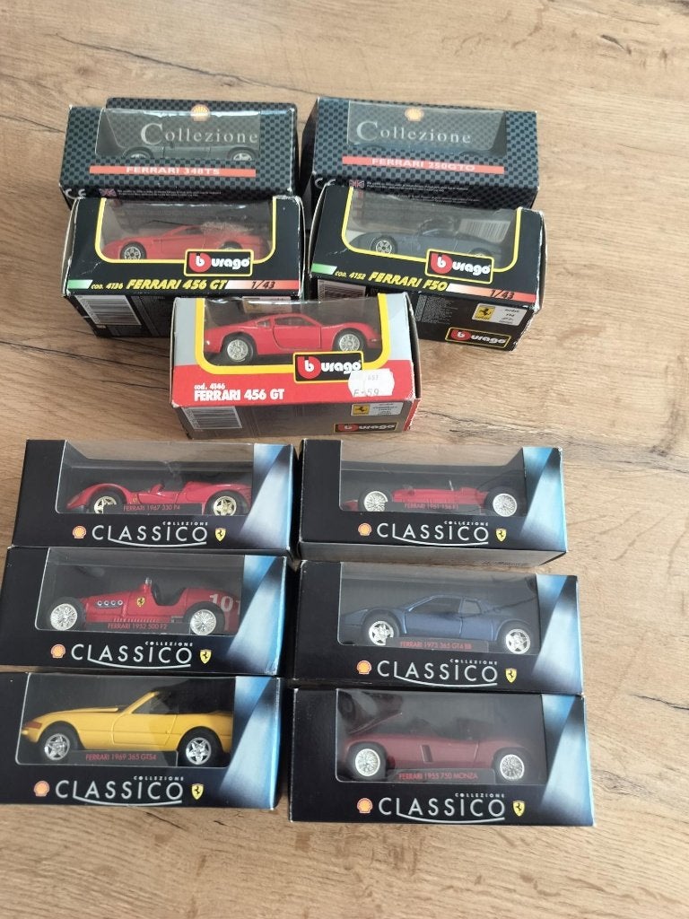 11 x  ferrari schaal 1/43 shell uitgave's, Hobby en Vrije tijd, Ophalen of Verzenden