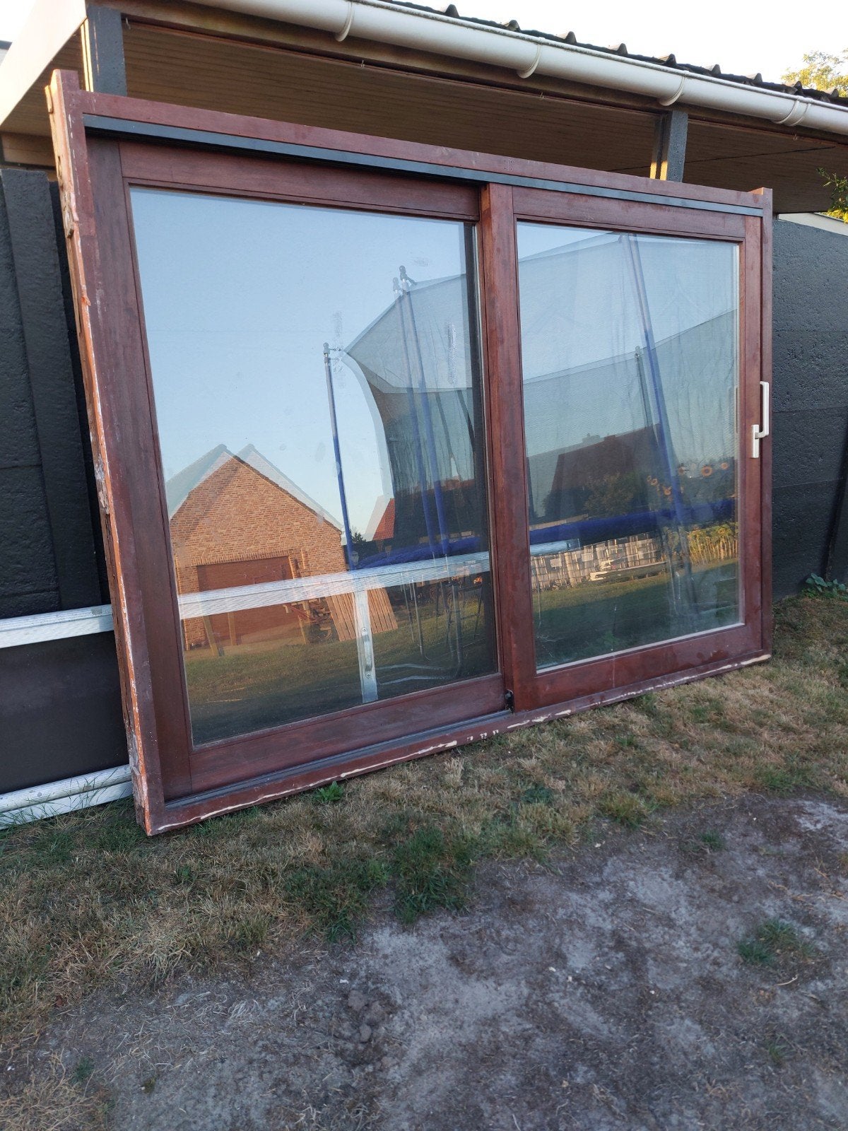 meranti schuifraam, Doe-het-zelf en Bouw, Raamkozijnen en Schuifdeuren, Ophalen, 225 cm of meer, Zo goed als nieuw, 150 tot 225 cm