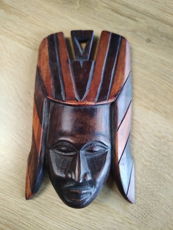 Masque africain en bois, Antiquités & Art, Afrique, Enlèvement ou Envoi, Brun, À accrocher