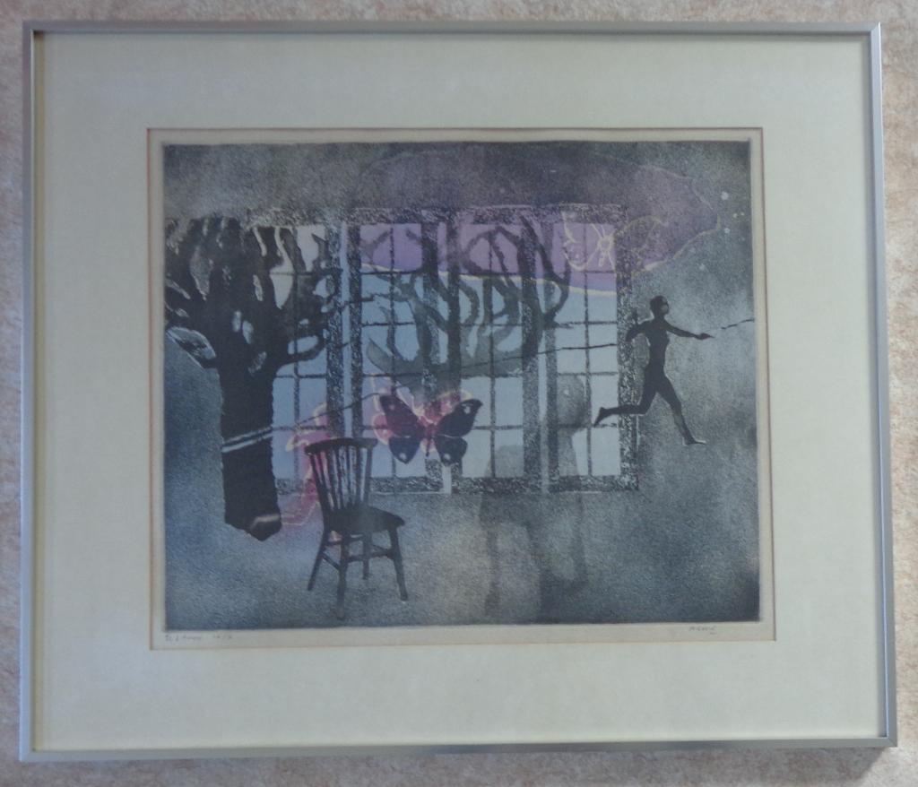ANDRE GOEZU / FIL D'ARIANE / KLEURETS-AQUATINT 60x70cm KADER, Antiquités & Art, Enlèvement ou Envoi