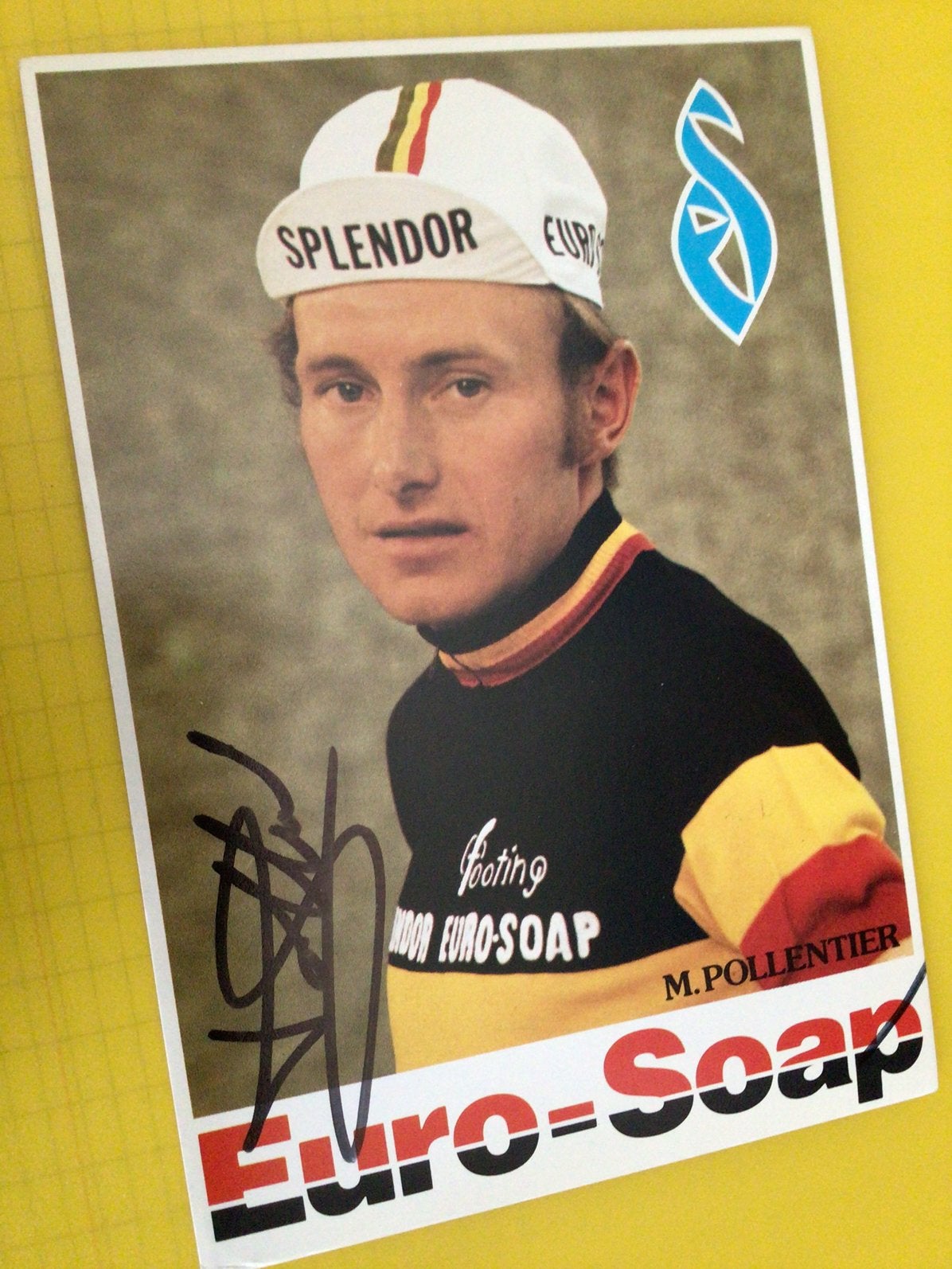 wielerkaart 1979 bk team splendor michel pollentier signe, Envoi, Comme neuf