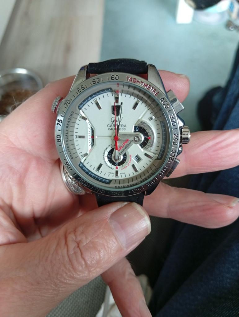 Tag Heuer Caliber 36Met alle werkende functie,s, Leer, Staal, Polshorloge, Nieuw