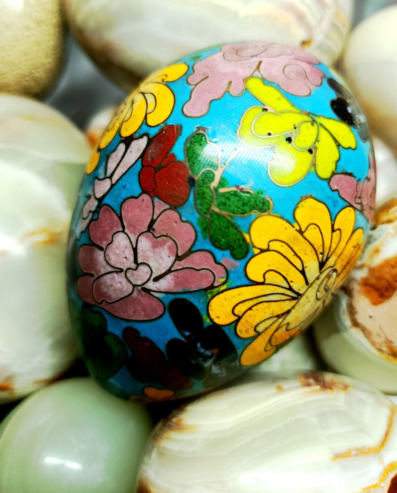 oeuf Chinois chinois en bois peint, Antiquités & Art, Enlèvement ou Envoi
