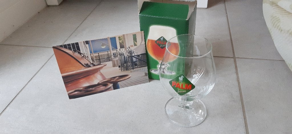 BIER Palm glas Deze stof ik zelf af + oude kaart brouwerij, Verzamelen, Ophalen of Verzenden, Nieuw, Reclamebord, Plaat of Schild