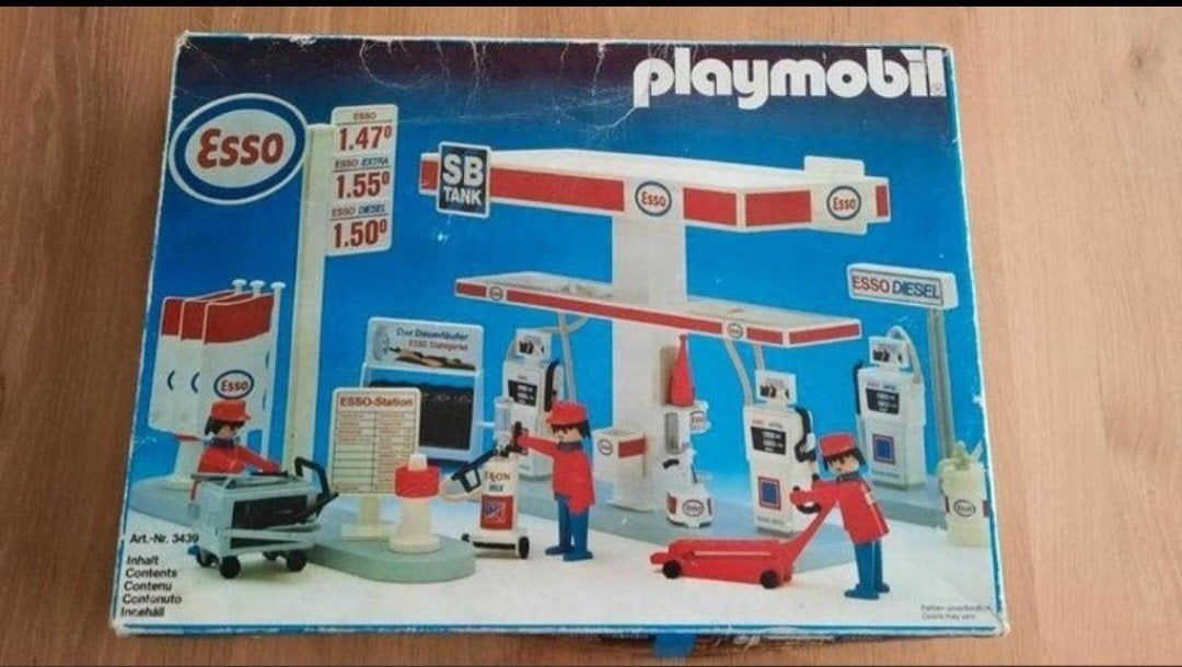 Vintage Playmobil 3439 tankstation 1974 met doos, Verzamelen, Ophalen