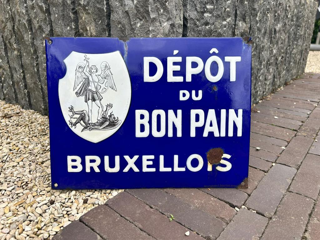 Emaille bord bon pain, Ophalen, Gebruikt, Reclamebord