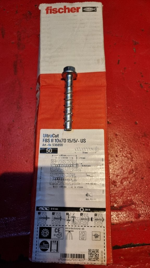 Betonbouten Fischer, Doe-het-zelf en Bouw, Ophalen, Nieuw, 50 tot 100 mm, Bouten of Moeren