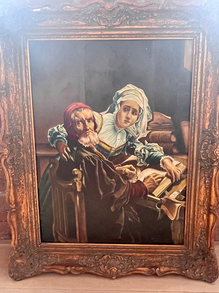 Kopie van Karel Ooms "De verboden lectuur"., Ophalen, Bijzondere lijst, Doek, Portret of Personen