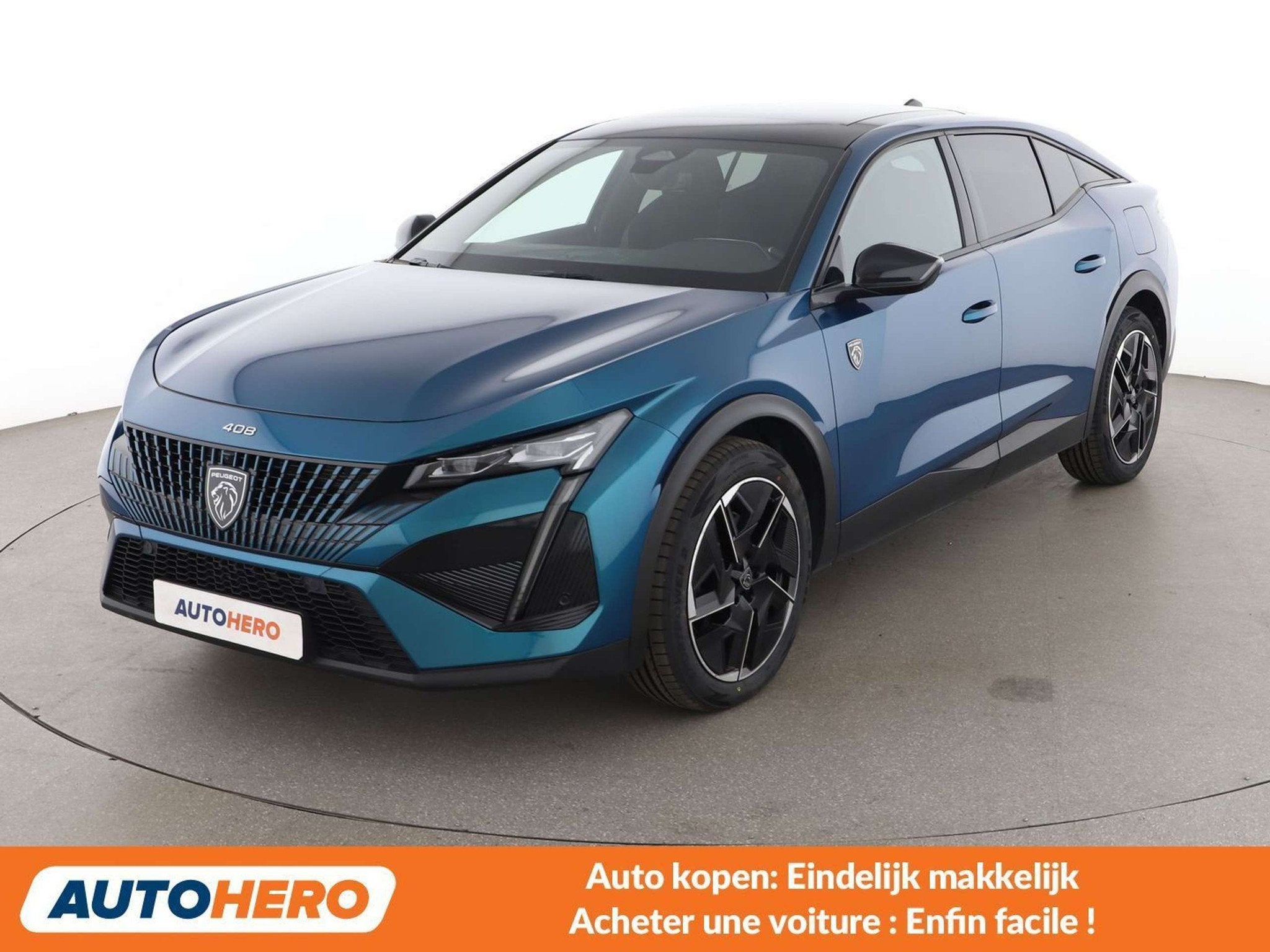 Peugeot 408 1.6 Hybrid GT (bj 2023, automaat), Gebruikt, Lichtsensor, Blauw, 5 deurs