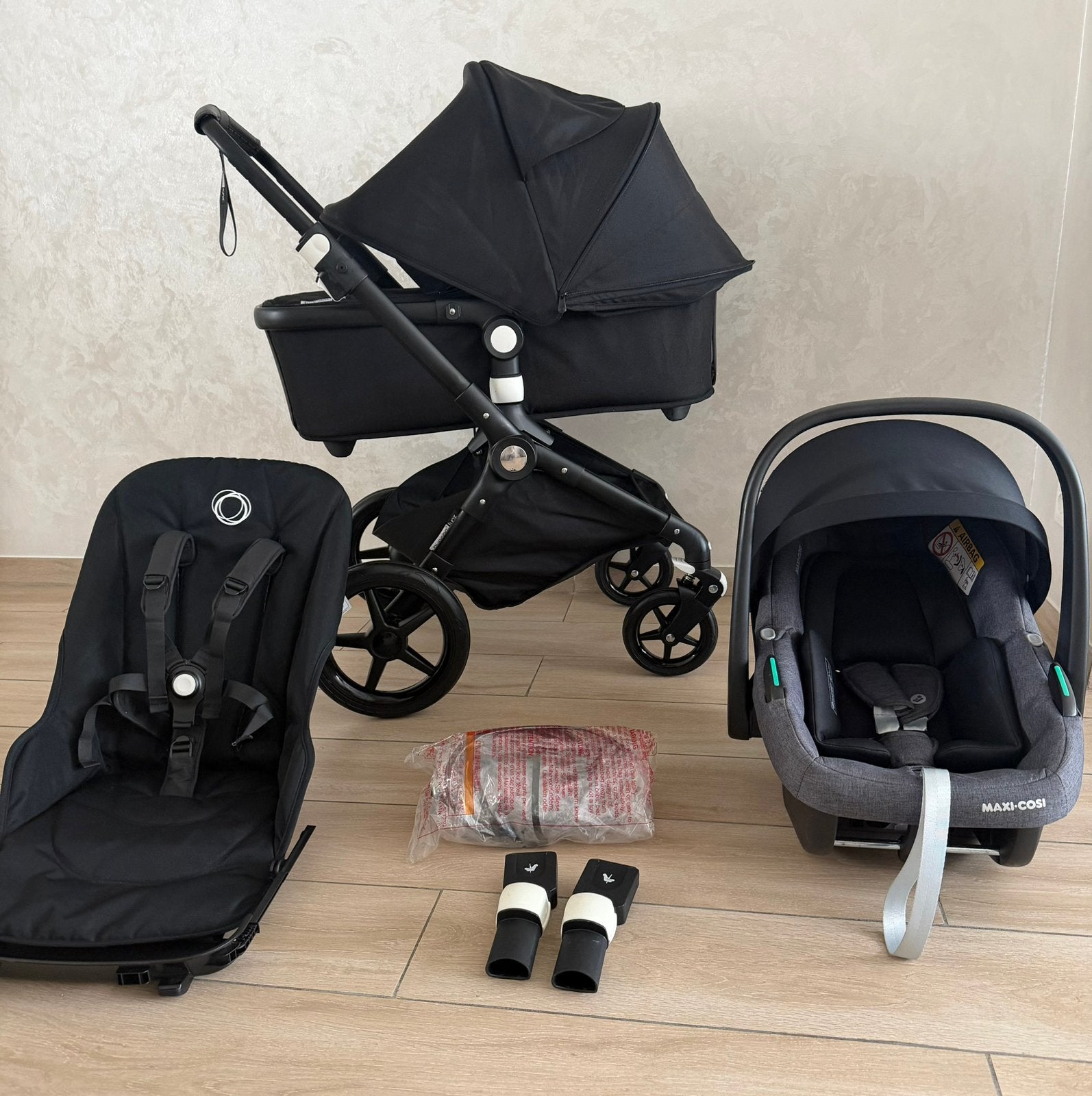 Bugaboo Lynx kinderwagen met wieg en stoel en maxi Cosi, Verzenden, Babygeluk, Zo goed als nieuw, W