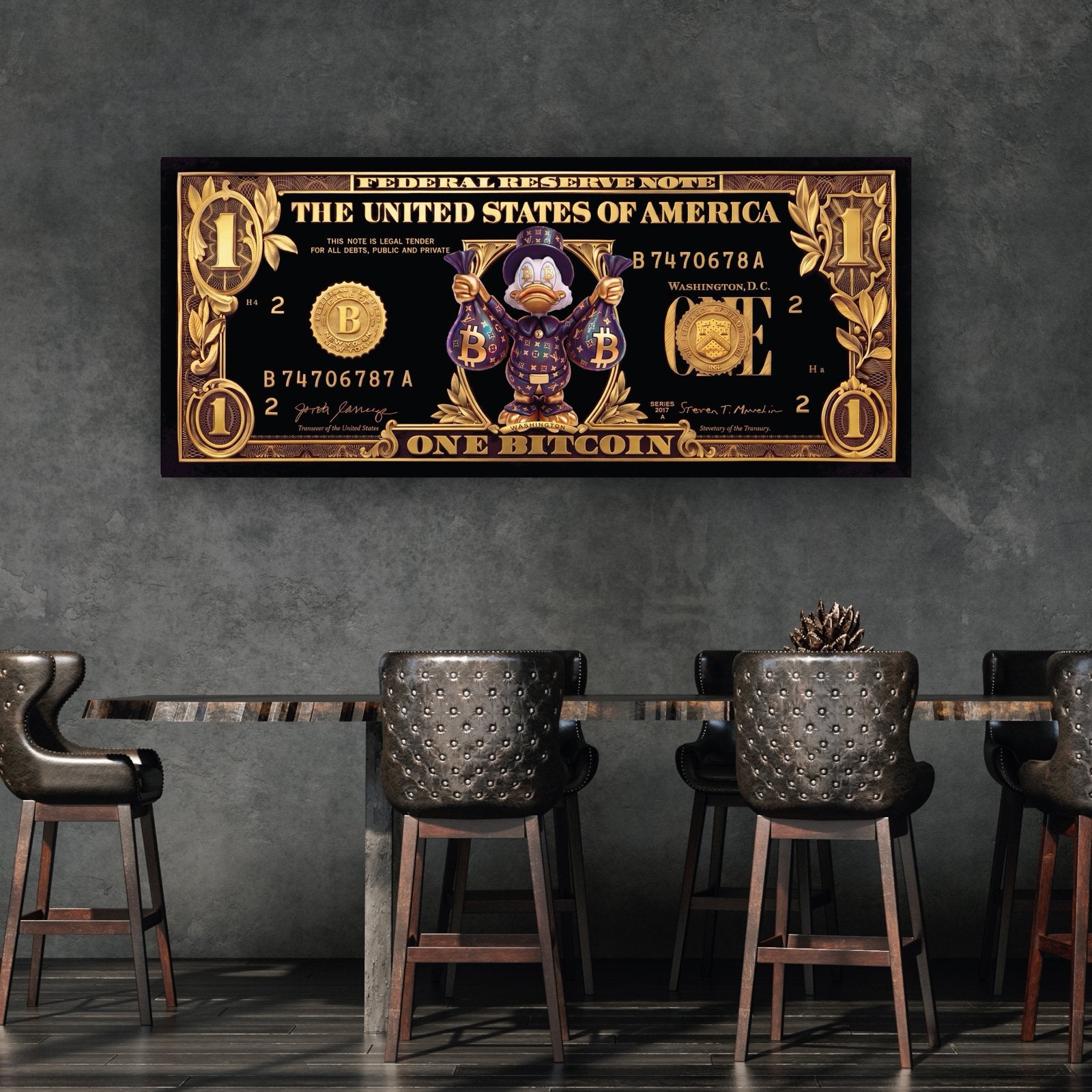 Luxury Bitcoin Biljet op plexiglas, Envoi, Imprimé