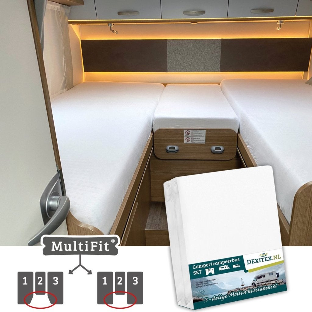 Molton hoeslakenset - 3 delig met midden matras, Caravans en Kamperen, Caravanaccessoires