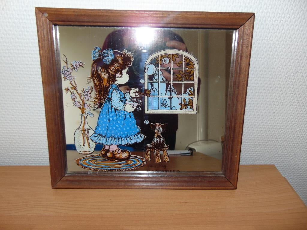Retro spiegel Sarah Kay 23 x 25 cm, Ophalen of Verzenden, Huis en Inrichting