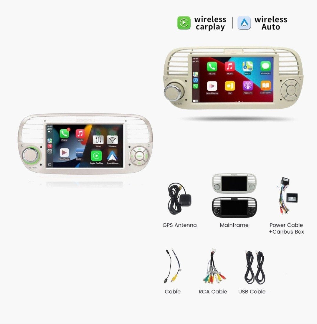 Carplay voor Fiat 500 wit 2008 - 2014, Télécoms, Téléphonie mobile | Accessoires & Pièces, Enlèvement