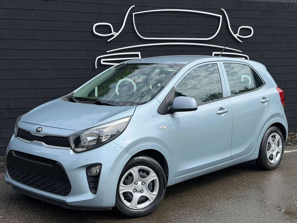 Kia Picanto 1.0i+FACELIFT+AIRCO+CARNET+EURO 6D-T (bj 2018), Auto's, Kia, Stof, Gebruikt, Blauw, Bedrijf