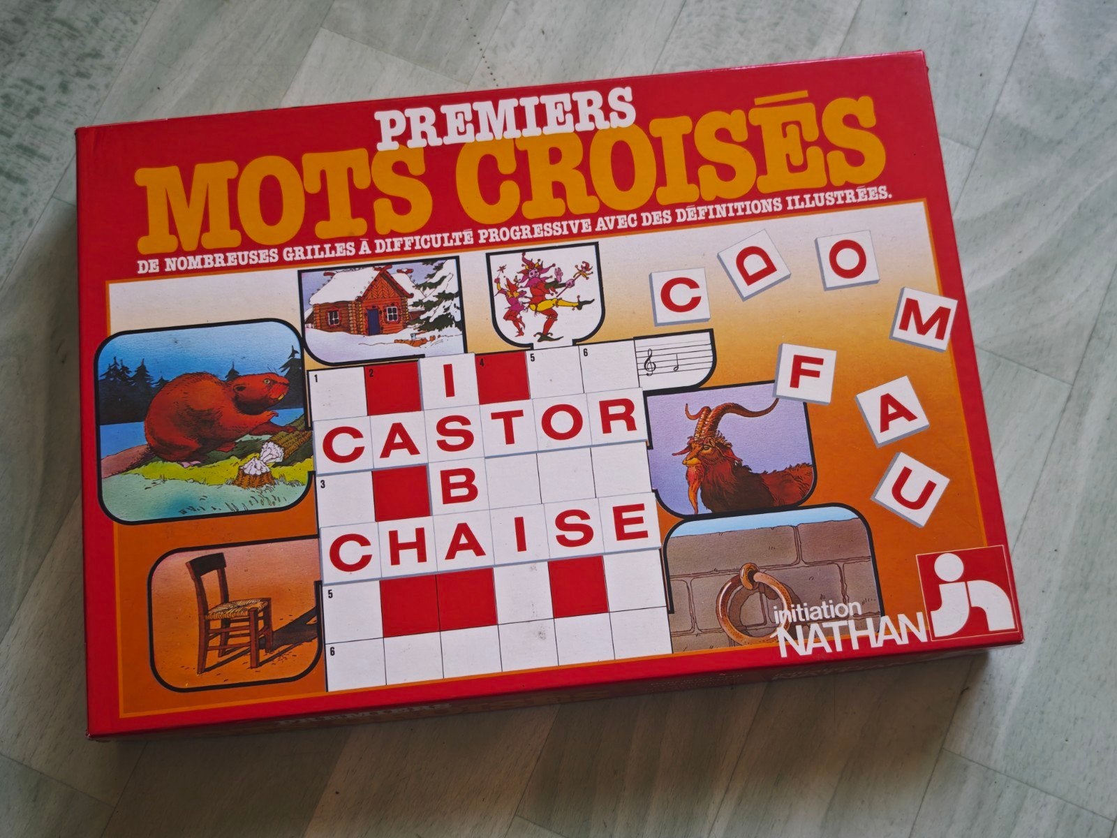 Jeu de société vintage Premiers Mots Croisés - Nathan (1981), Enlèvement
