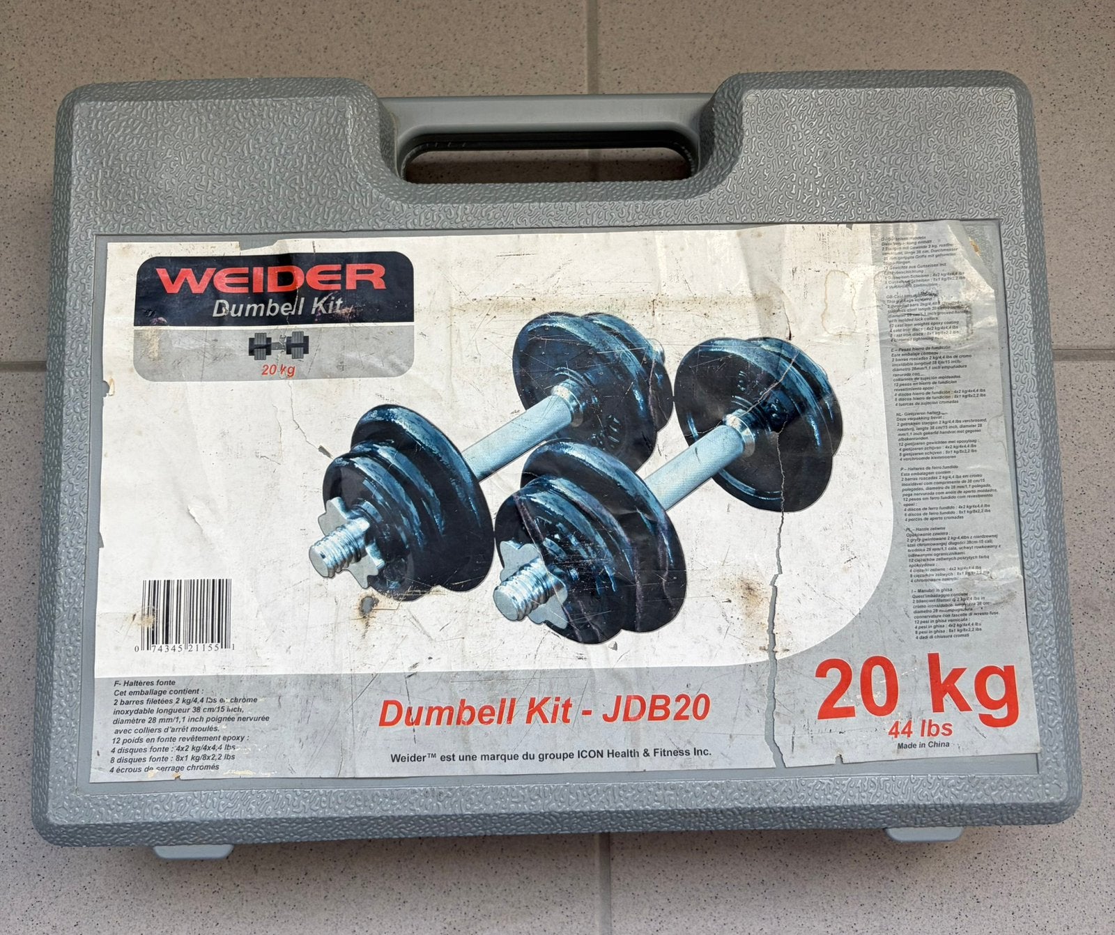 Weider Dumbbell Set – 20 kg, Sport en Fitness, Ophalen, Zo goed als nieuw, Armen, Dumbbell