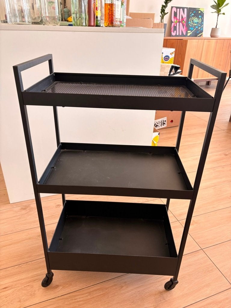 NISSAFORS Roltafel, zwart, 50.5x30x83 cm, Ophalen, Minder dan 50 cm, Zwart, Zo goed als nieuw
