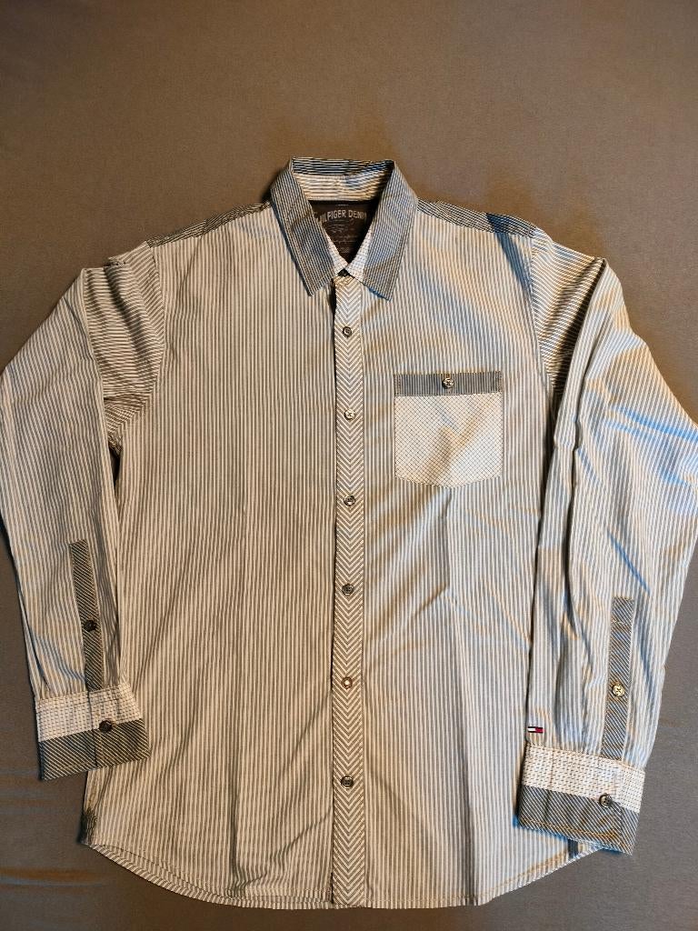 Hemd Hilfiger Denim Heren - maat M, Ophalen of Verzenden, Zo goed als nieuw, Wit, Halswijdte 39/40 (M)