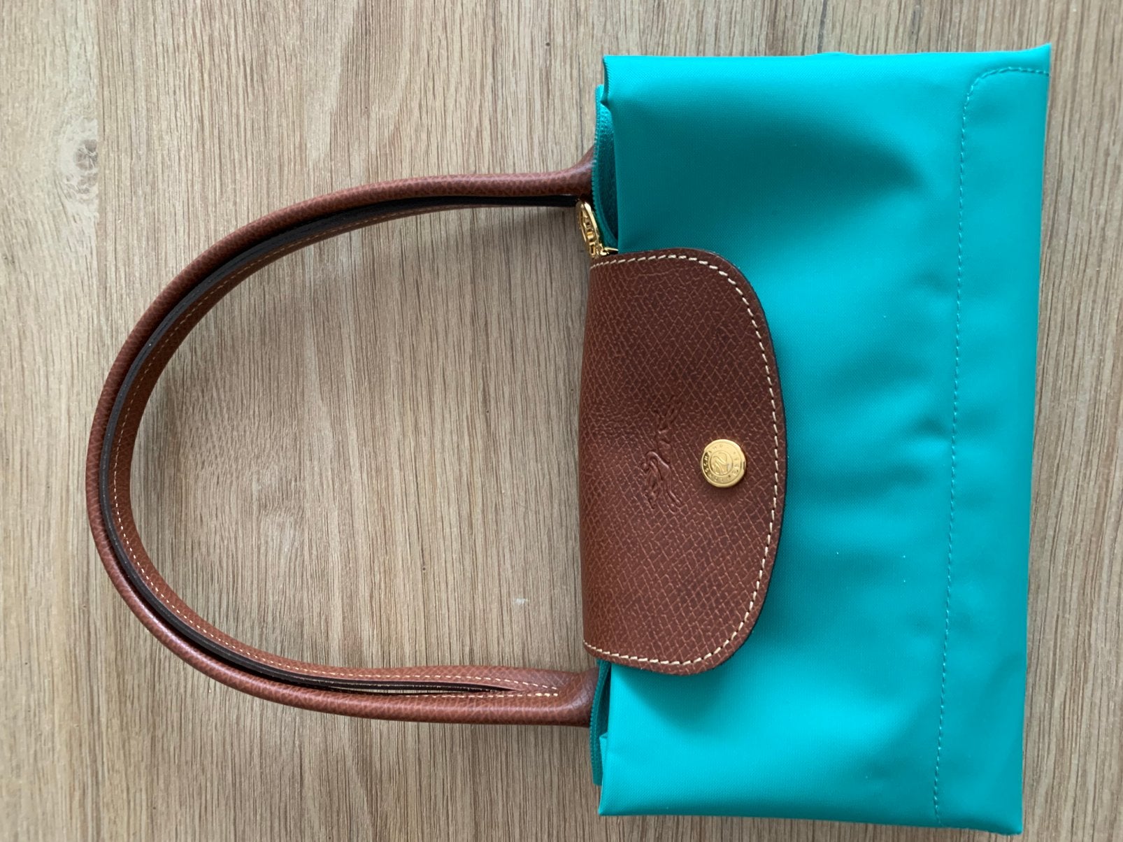 Sac à main Le Pliage Longchamp taille M turquoise, Enlèvement, Neuf, Autres couleurs, Sac à main